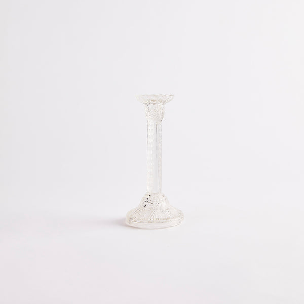 Clear glass candle holder.