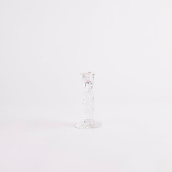 Clear glass candle holder.