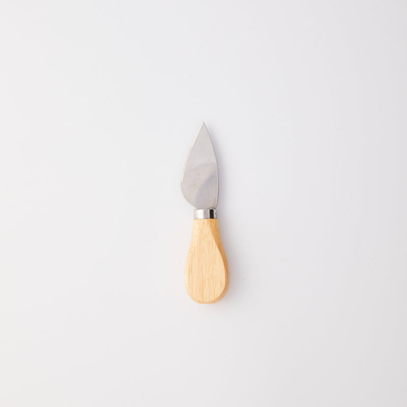 Silver with wood handle cheese knife.