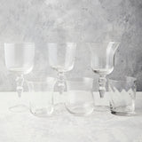 Clear glass textured mixed set.