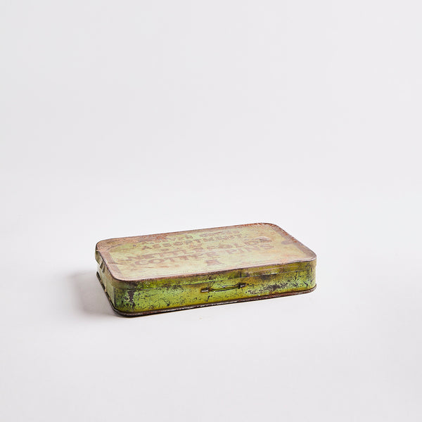 Antique green rectangular container. 