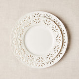 White with lace edge plate set.