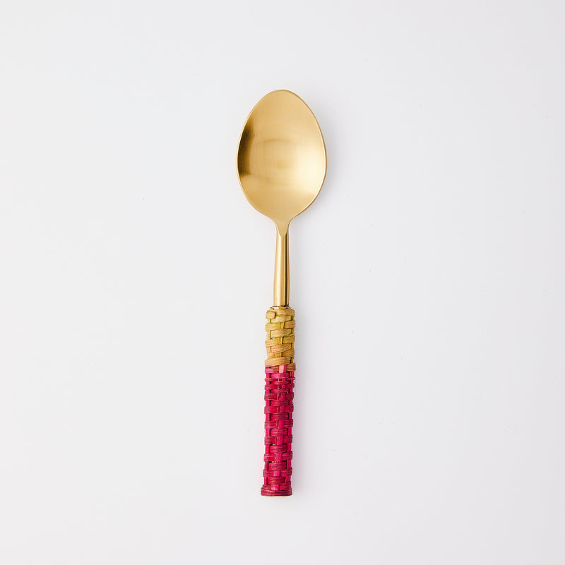 Gold with pink handle spoon.