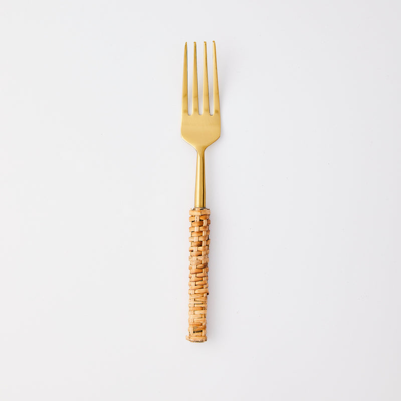 Gold with weave handle fork.