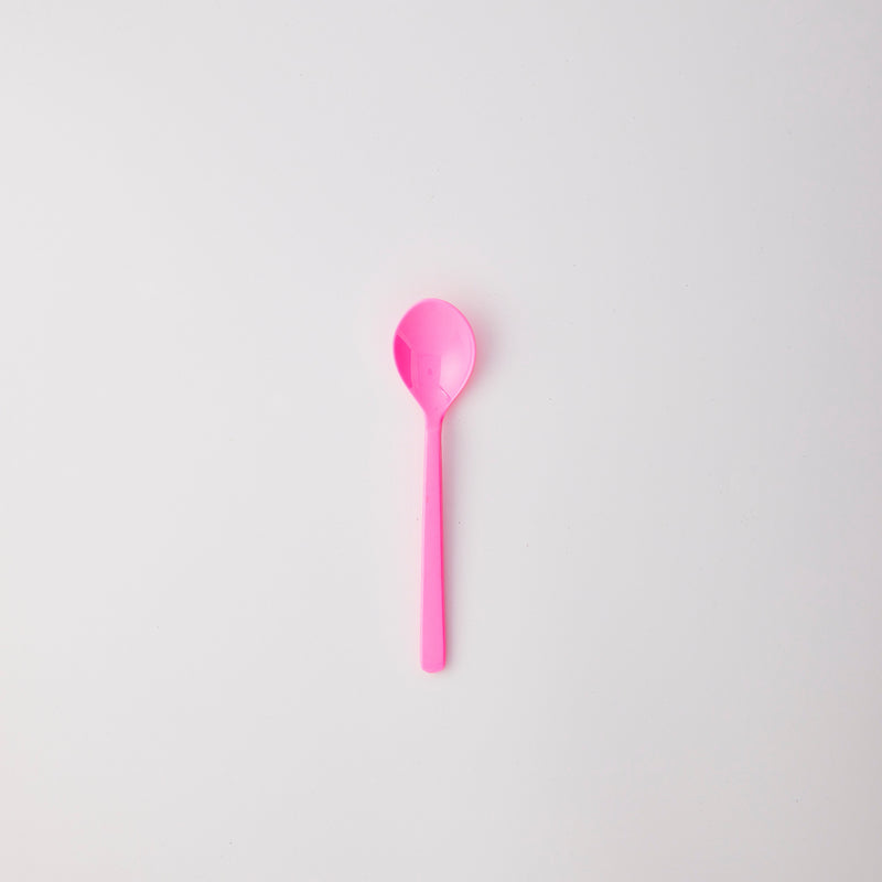 Pink spoon. 