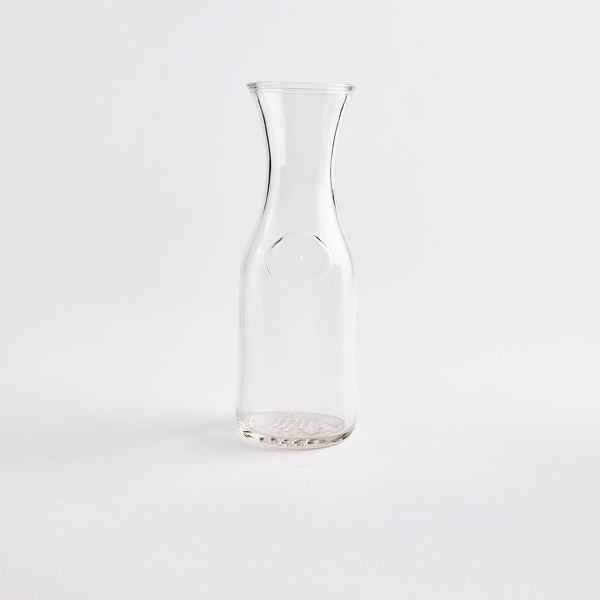 Clear glass decanter. 