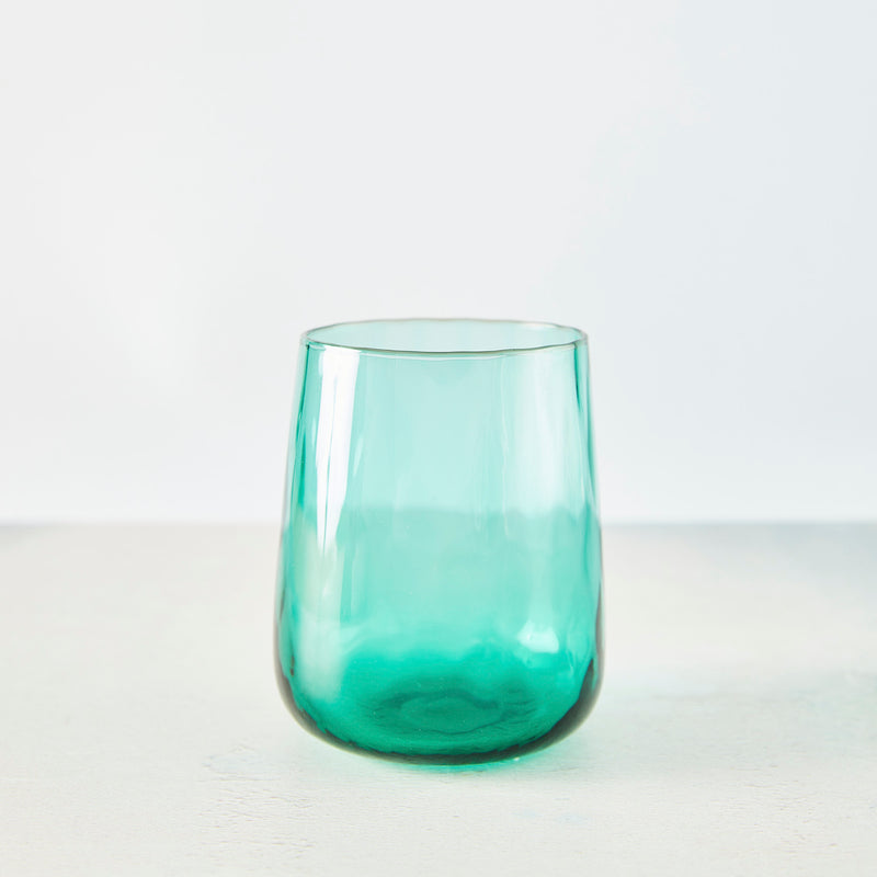 Emerald glass tumbler. 