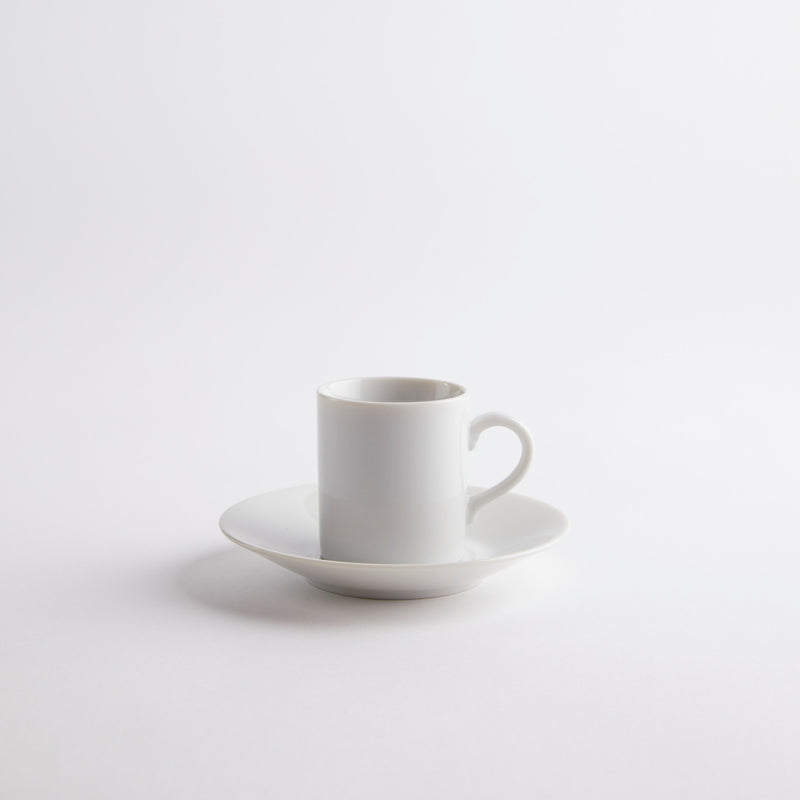 White espresso cup with saucer. 