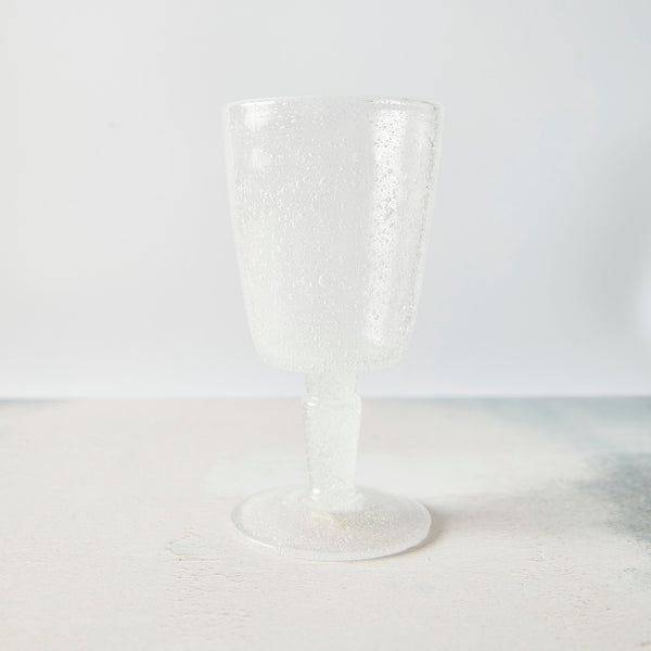 Frosted white wine glass.