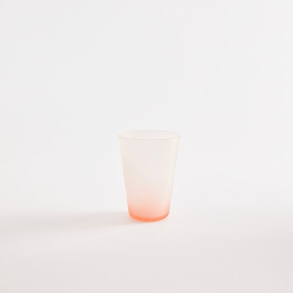 Pink ombre glass tumbler.