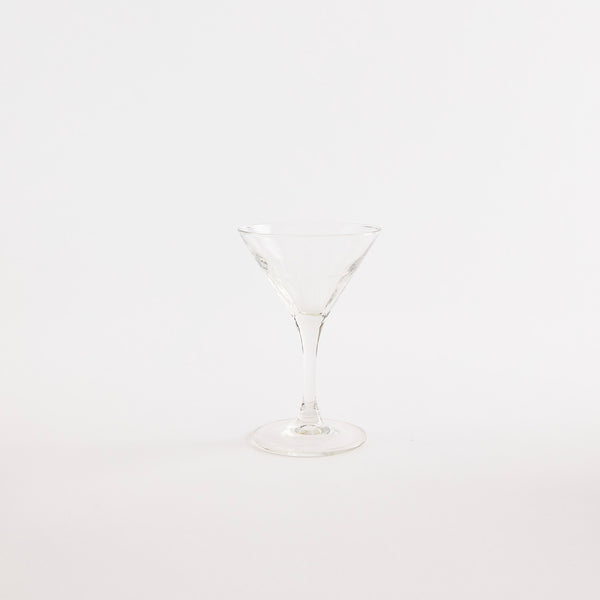 Clear martini glass.