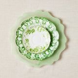 Green marble and vintage detailing mixed plate set.