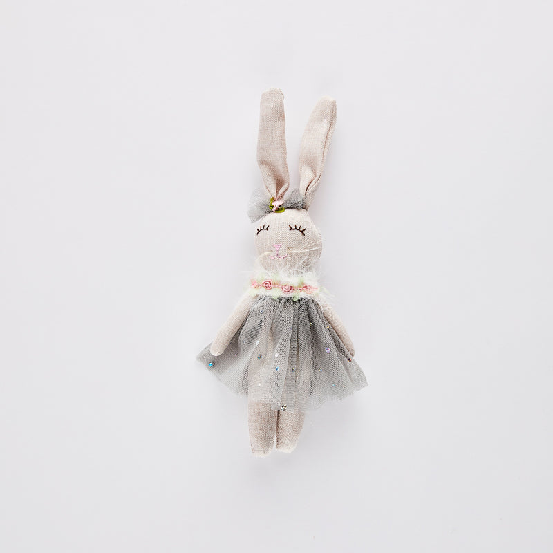 Grey easter bunny with dress. 