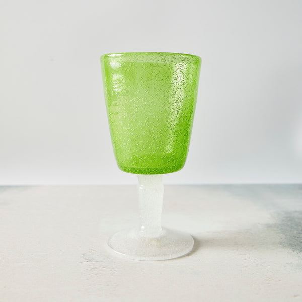 Green bubble wine glass.