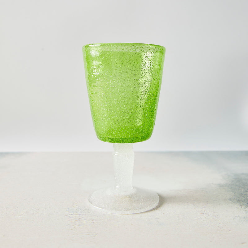 Green bubble wine glass.