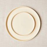 Cream with lip edge plate set.