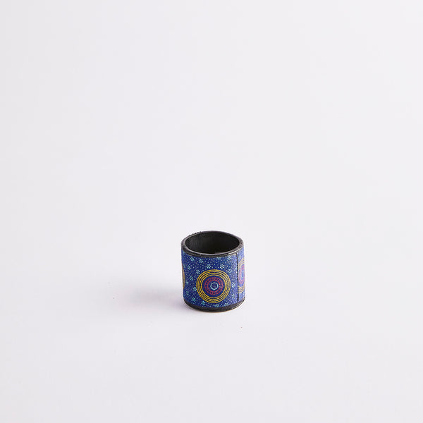 Blue South African design cotton napkin ring.