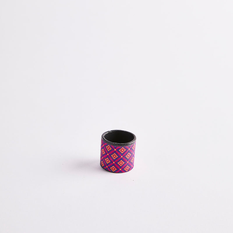 Pink and purple South African design cotton napkin ring.