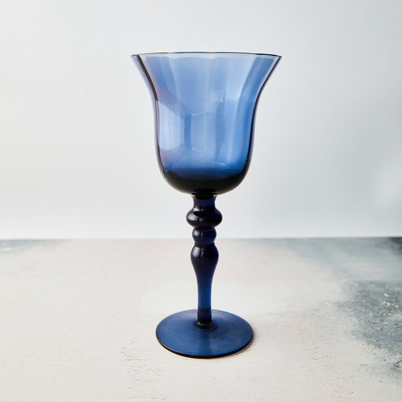 Blue wine glass.