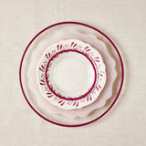 Dark pink, light pink and White with dark pink garland mixed plates.