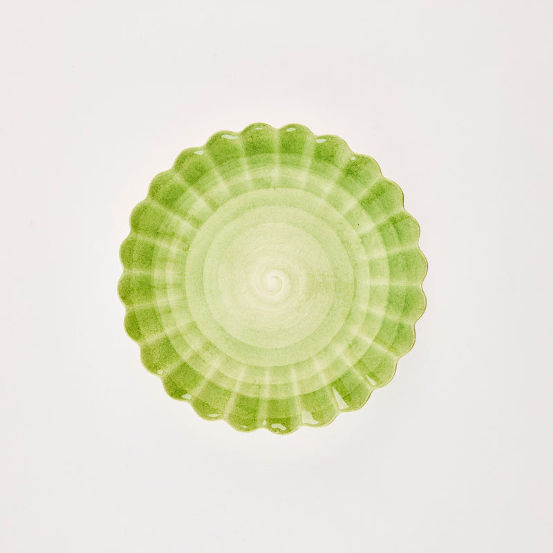 Green ombre scallop plate.