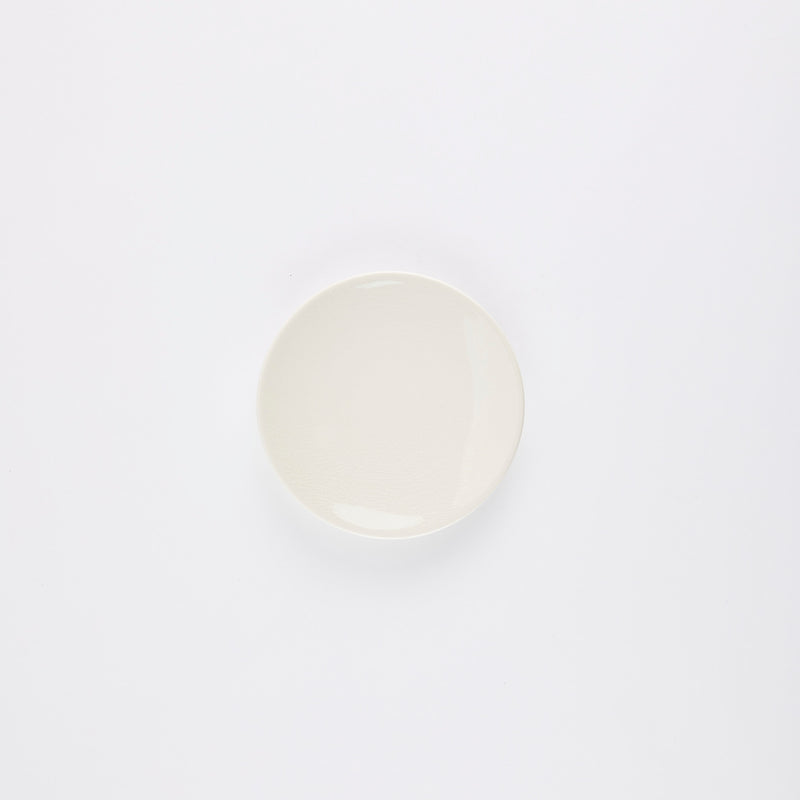 White glazed crackle plate.