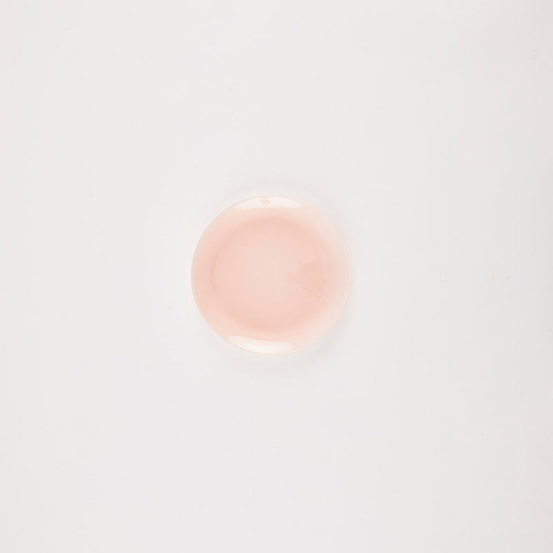 Pink glass plate.