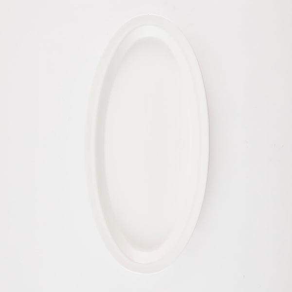 Oval white platter.