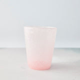 Light pink bubble glass tumbler.