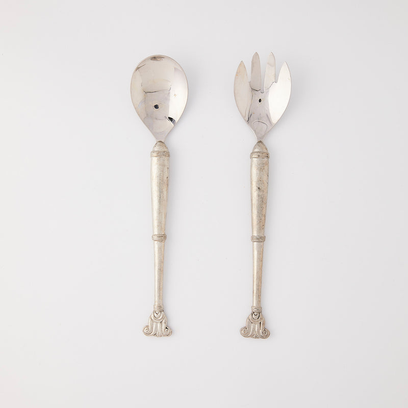 Silver serving cutlery.