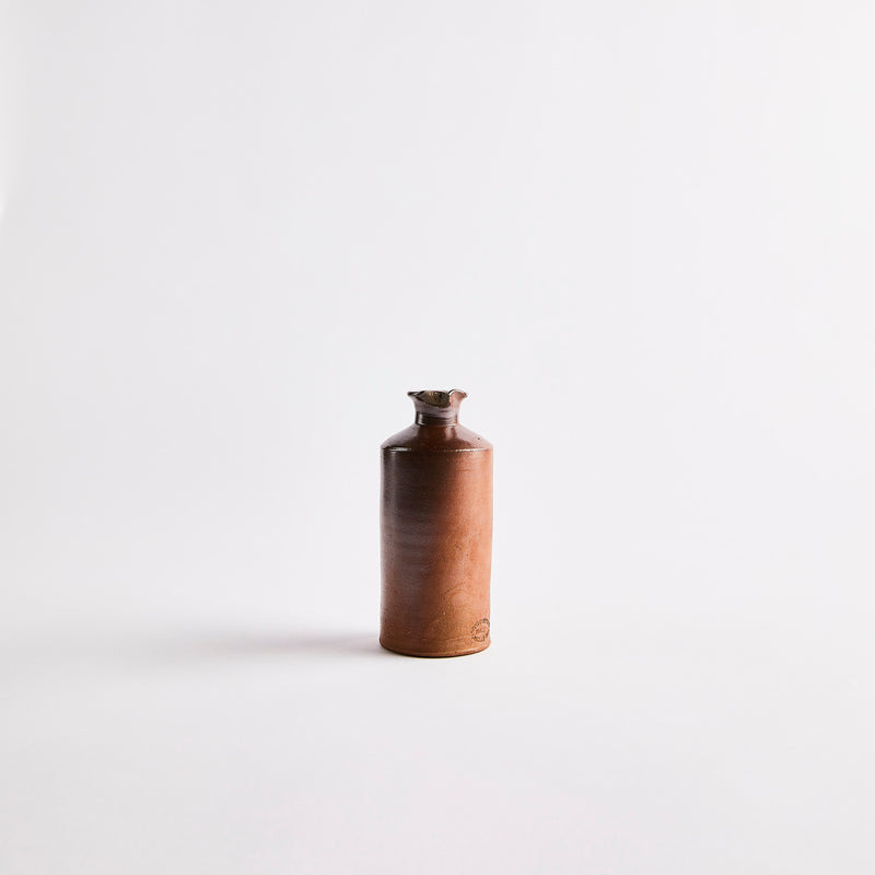 Brown Rustic Stoneware Bottle.