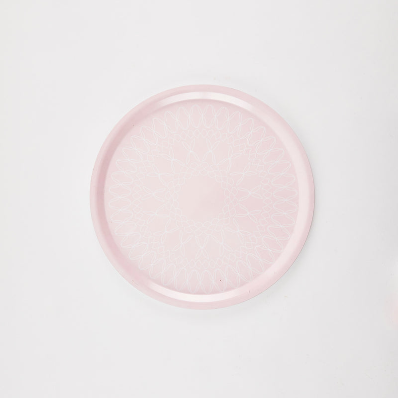 Light pink circular tray.