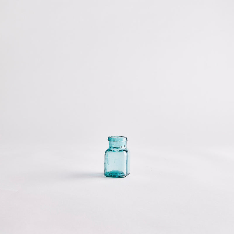 Small Blue Glass Vintage Bottle.