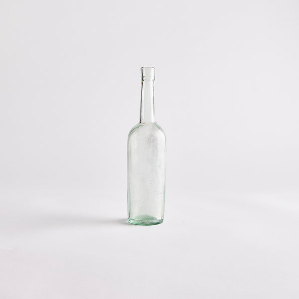 Large Clear Green Glass Vintage Bottle.
