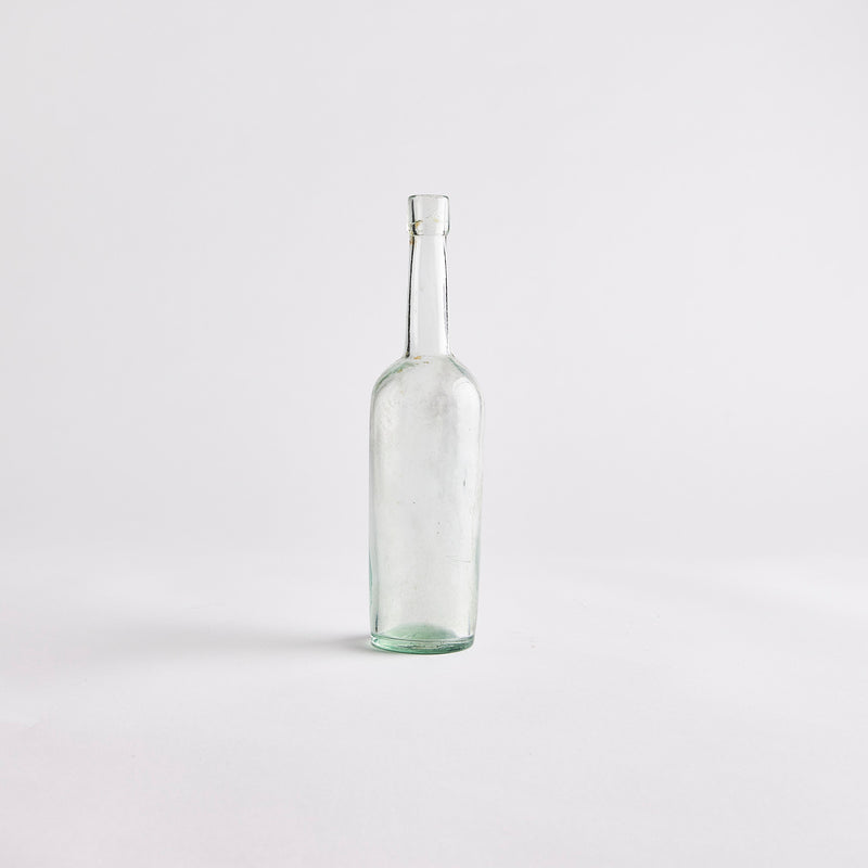 Large Clear Green Glass Vintage Bottle.