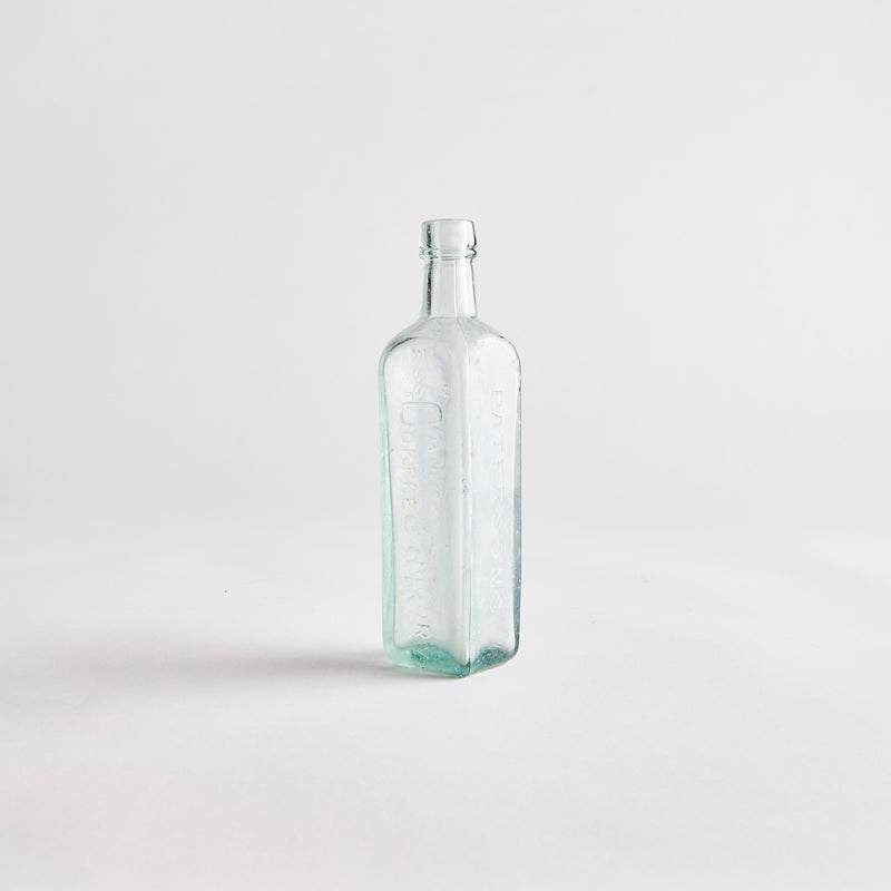 Clear Blue Glass Bottle.