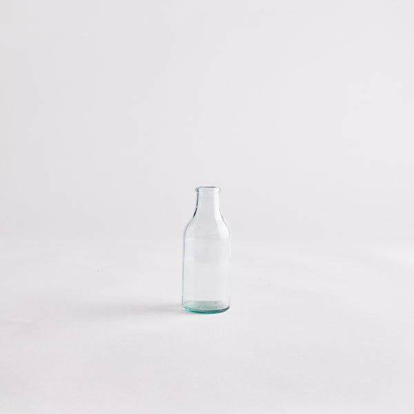 Clear Blue Glass Bottle.