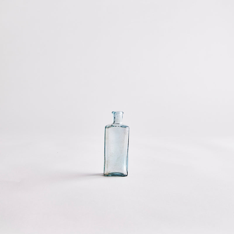 Clear Blue Glass Bottle.