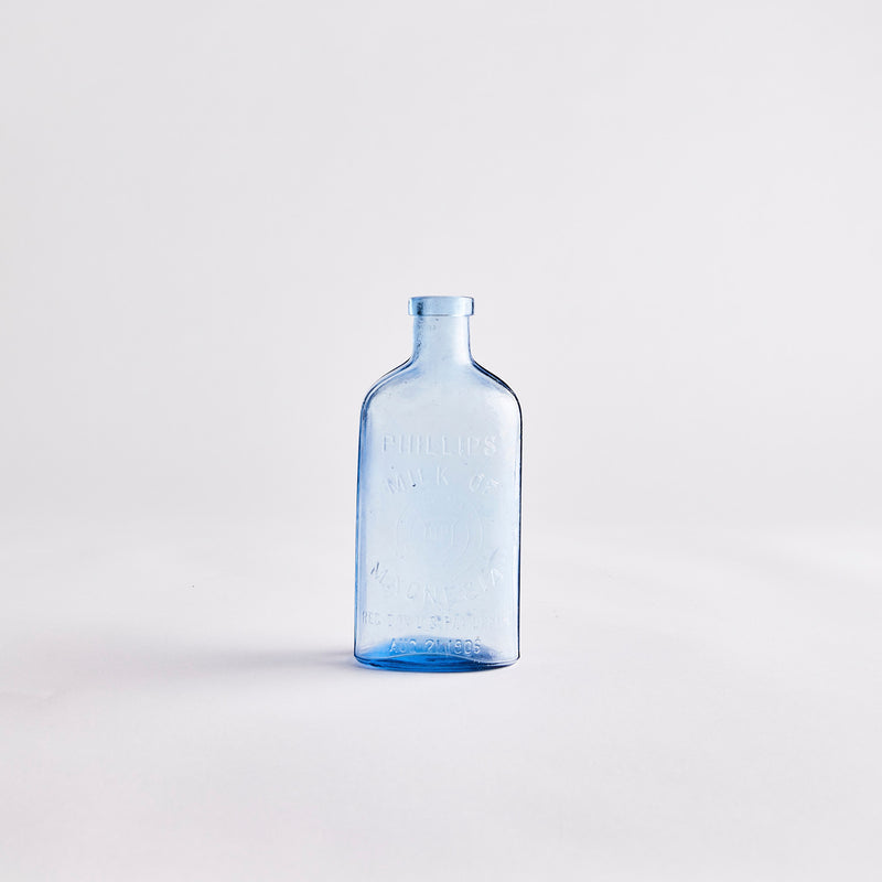 Blue Glass Vintage Bottle.