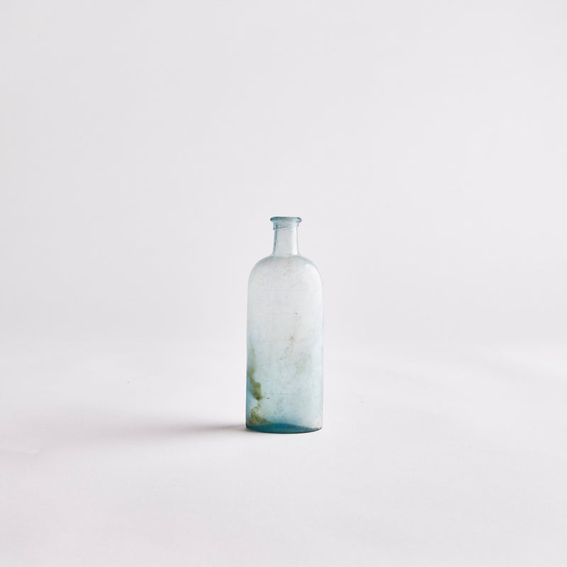 Blue Glass Bottle With Lid.