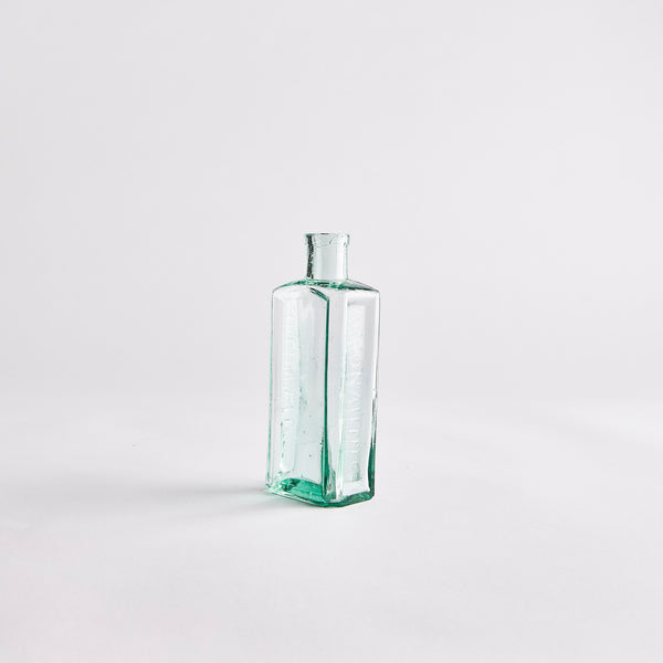 Green Rectangular Vintage Bottle.